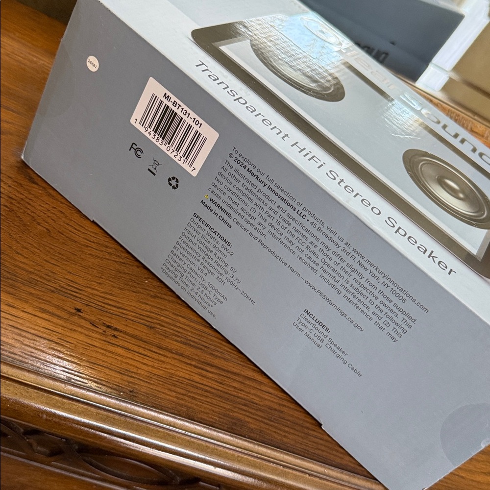 Merkury HiFi Stereo Speaker. ClearSound Transparent. Super Bass. Bluetooth. - Picture 9 of 10